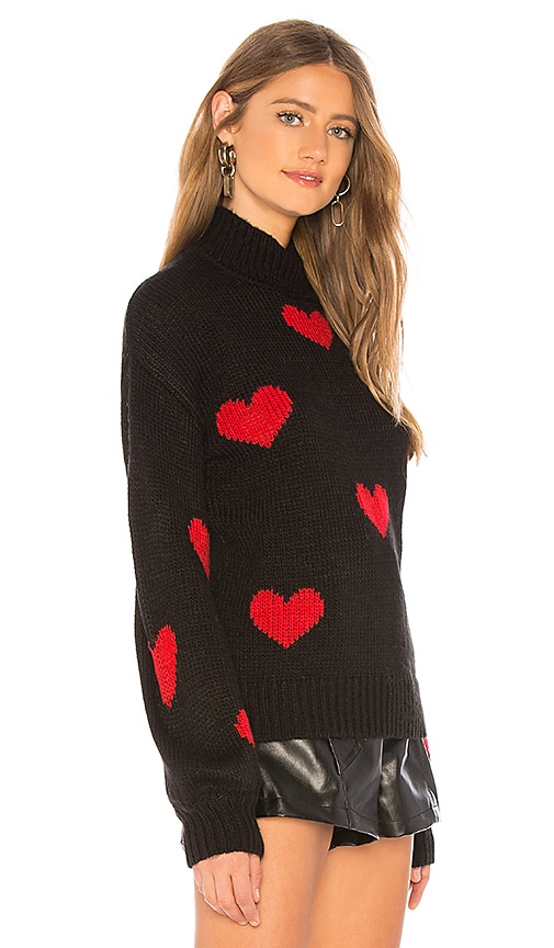 view 2 of 4 Heart Sweater in Black & Red