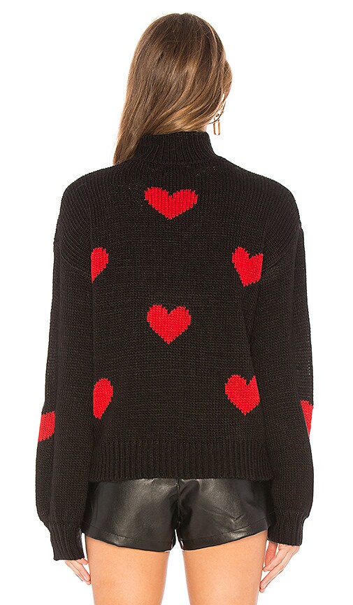 view 3 of 4 Heart Sweater in Black & Red