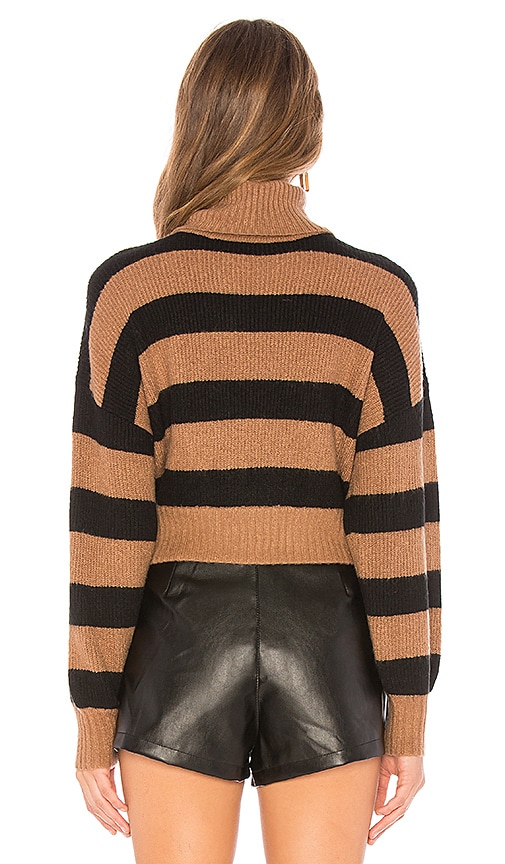 view 3 of 4 Preston Sweater in Camel & Black Stripe