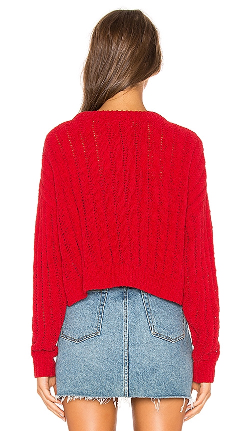 view 3 of 4 Moon Crop Sweater in Red
