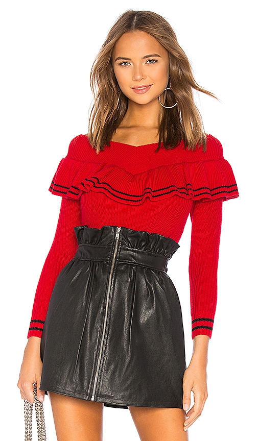 view 1 of 4 Ruffle Sweater in Red