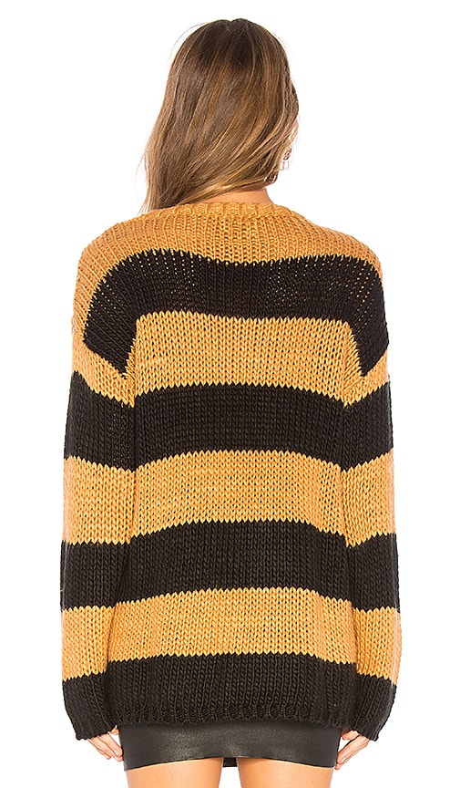 view 3 of 4 The Amber Sweater in Camel & Black Stripe