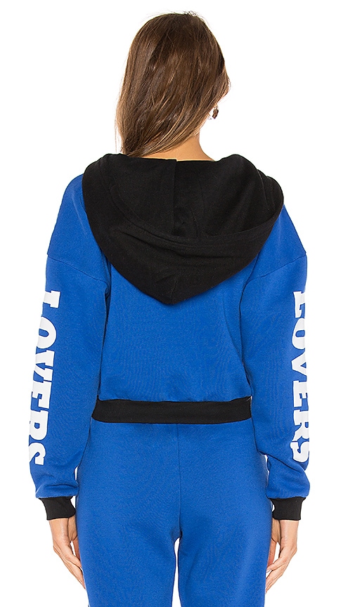 view 4 of 5 Hailey Cropped Hoodie in Cobalt