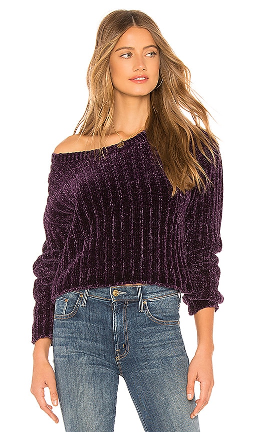 view 1 of 4 Wells Chenille Sweater in Dark Purple