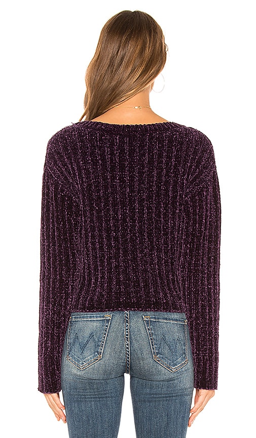 view 3 of 4 Wells Chenille Sweater in Dark Purple