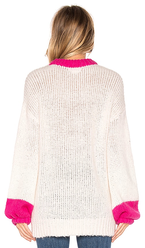 view 3 of 4 Bliss Sweater in Beige & Bright Pink