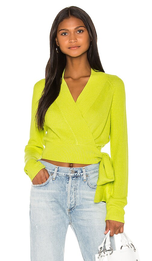 view 1 of 5 Kai Wrap Sweater in Lime Green