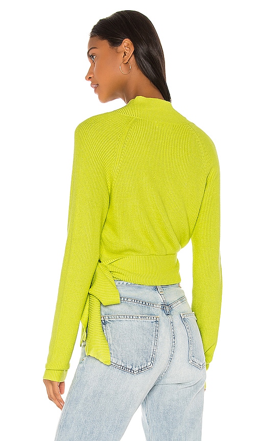 view 3 of 5 Kai Wrap Sweater in Lime Green