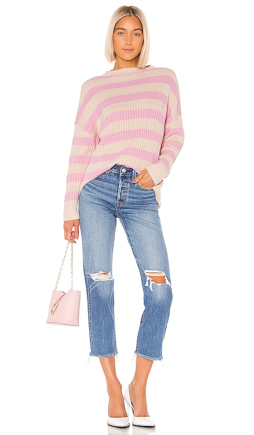 view 4 of 4 Candice Sweater in Tan & Pink Stripe