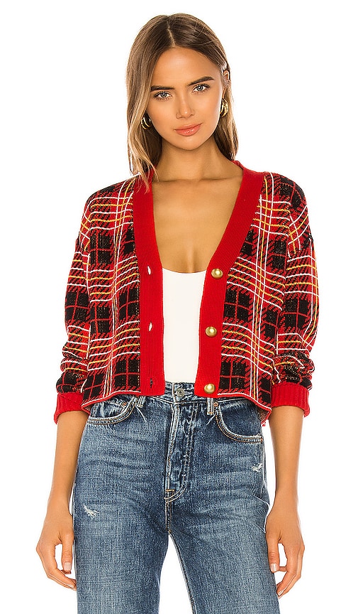 view 2 of 5 Brantley Cardigan in Red Plaid