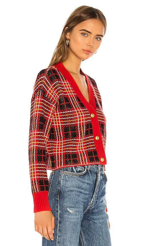 view 3 of 5 Brantley Cardigan in Red Plaid