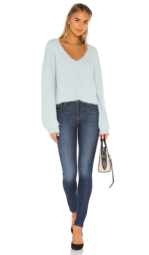 view 4 of 4 Malia V Neck Sweater in Baby Blue