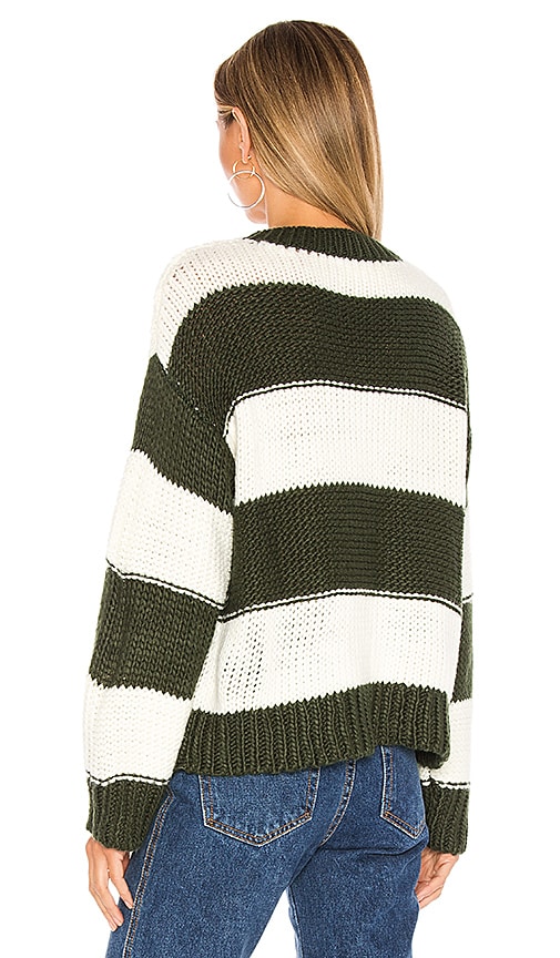 view 3 of 4 Ryan Sweater in Green & Ivory Stripe
