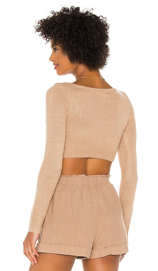 view 3 of 4 Hailee Crop Sweater in Nude