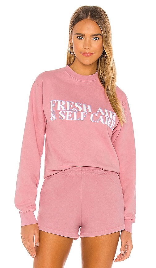 view 1 of 4 Fresh Air Self Care Sweatshirt in Dusty Pink