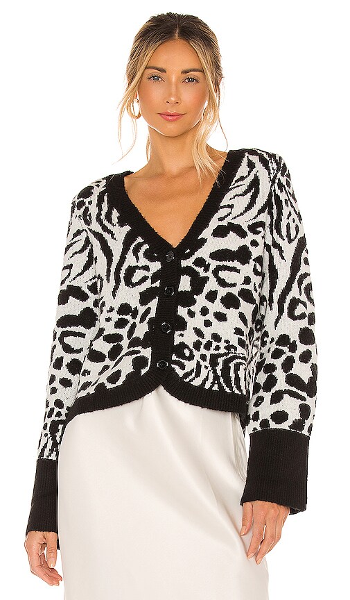 view 1 of 4 Trina Sweater Cardigan in Snow Leopard