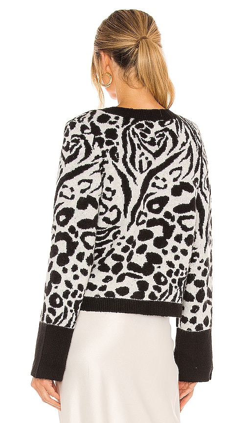 view 3 of 4 Trina Sweater Cardigan in Snow Leopard