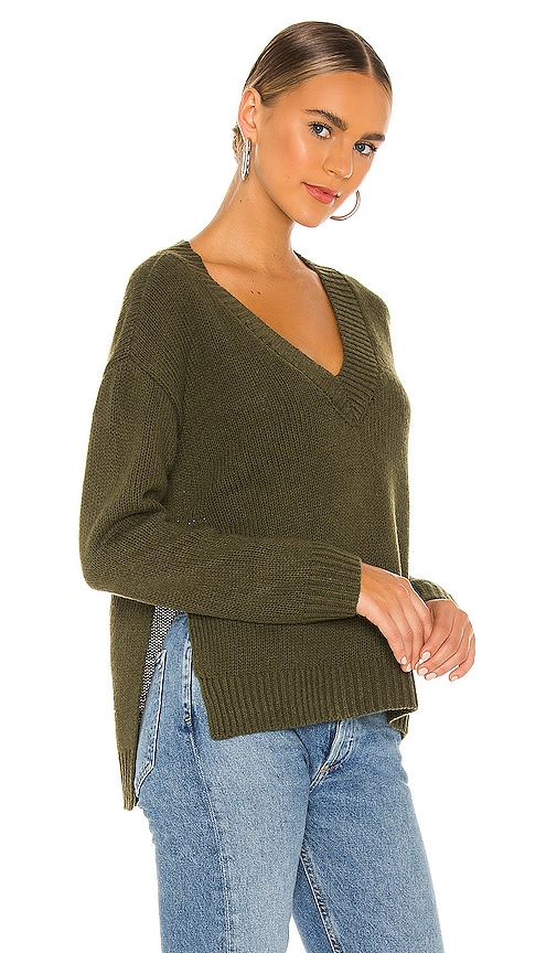 view 2 of 4 David V Neck Sweater in Forest Green