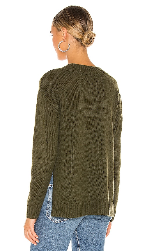 view 3 of 4 David V Neck Sweater in Forest Green