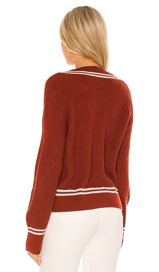 view 3 of 4 Brianna V Neck Sweater in Brown & White