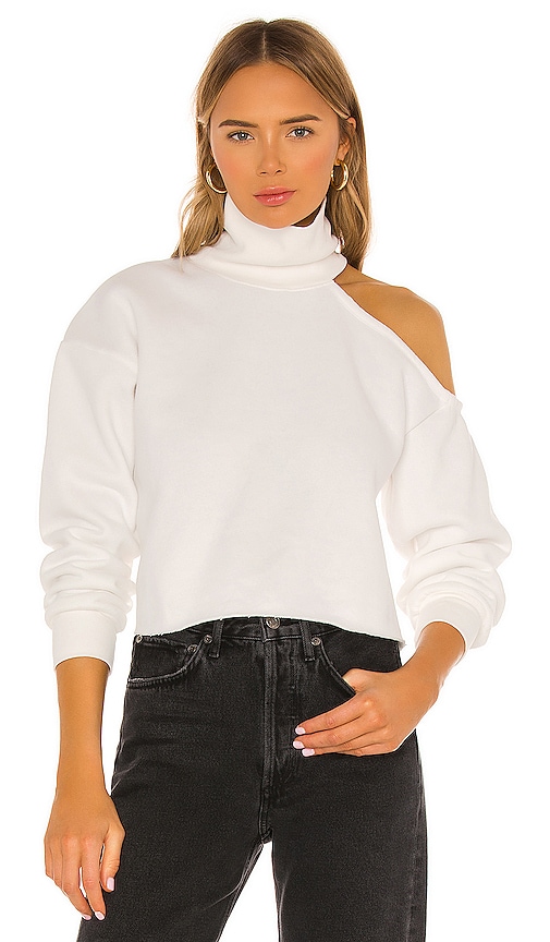 view 1 of 4 Cut Out Turtleneck Sweatshirt in White