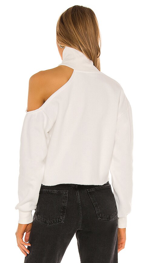 view 3 of 4 Cut Out Turtleneck Sweatshirt in White