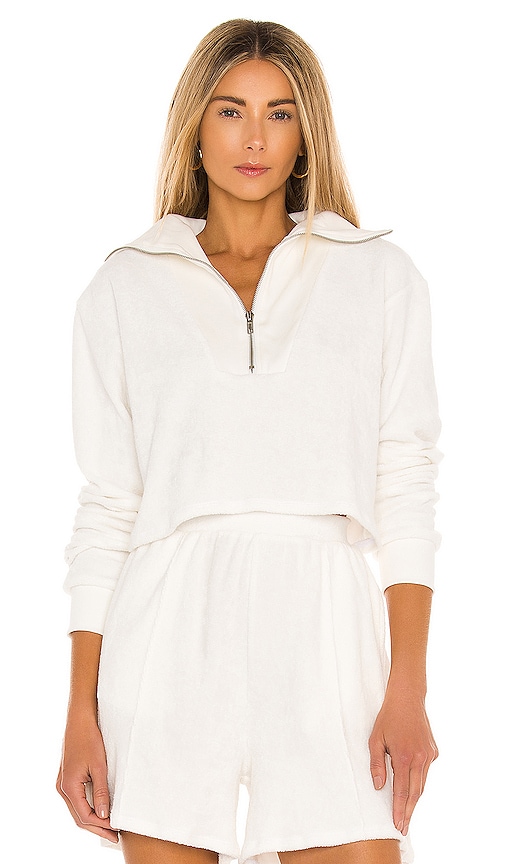 view 1 of 4 Half Zip Pullover in White