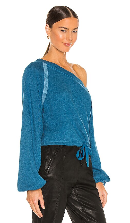 view 2 of 4 Off Shoulder Sweater in Teal Blue