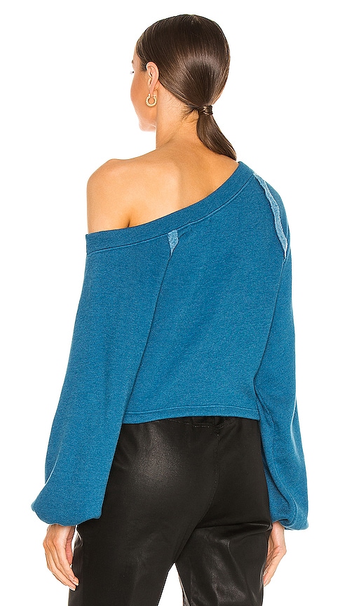 view 3 of 4 Off Shoulder Sweater in Teal Blue