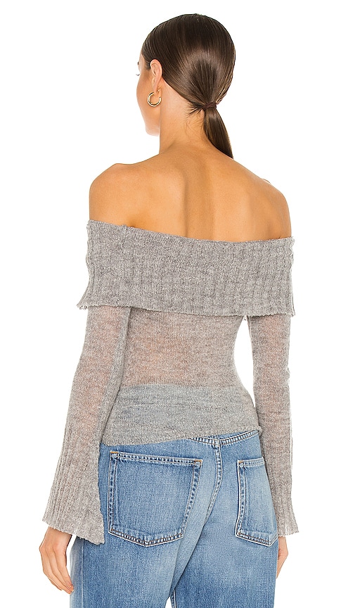 view 3 of 4 Kyra Off Shoulder Sweater in Heather Grey