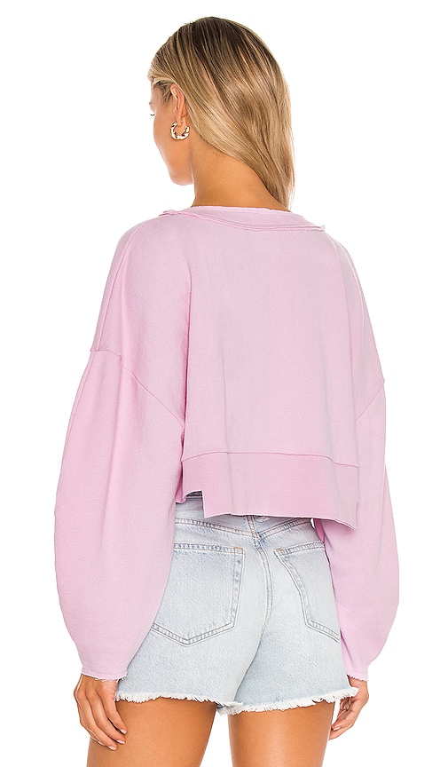view 3 of 4 Oversized Henley Pullover in Ballerina Pink