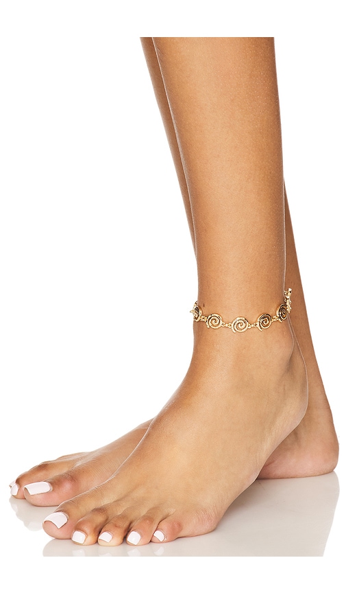 view 3 of 3 Ruby Anklet in Gold