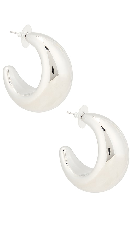 Pruett Earrings in Metallic Silver.