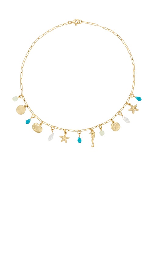 Belle Necklace in Metallic Gold.
