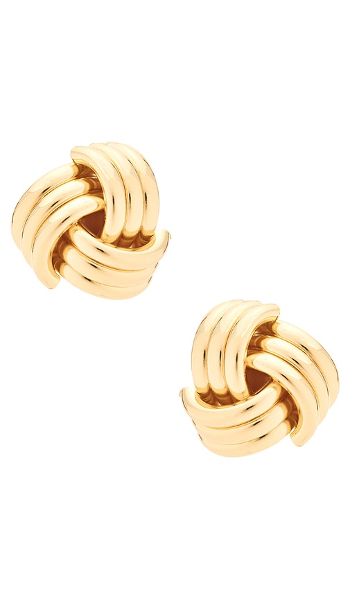 Elizabeth Earrings in Metallic Gold.
