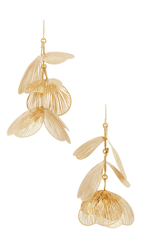 Lovers and Friends Jessamine Earrings in Metallic Gold.
