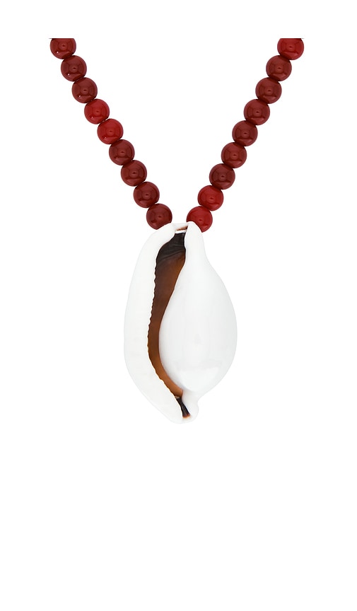 view 3 of 4 Sage Shell Necklace in Red Multi
