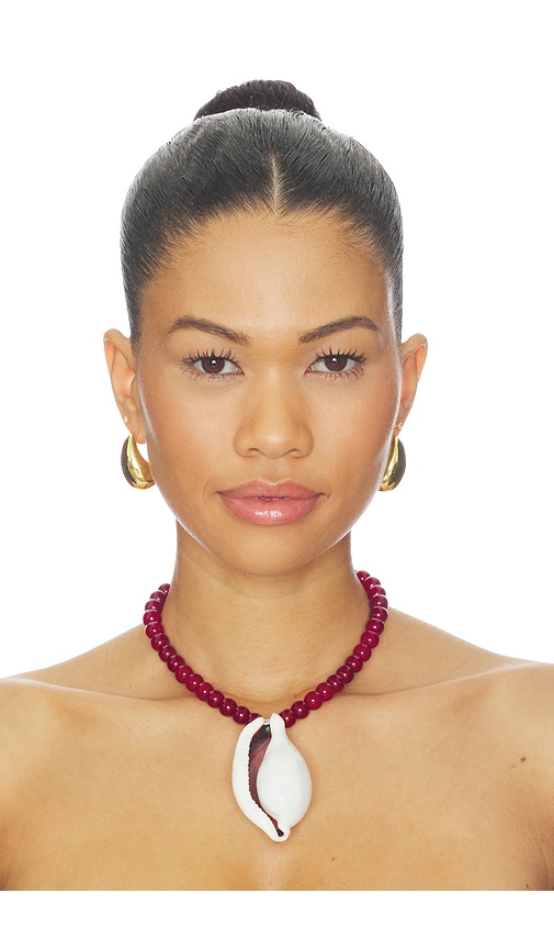 view 4 of 4 Sage Shell Necklace in Red Multi