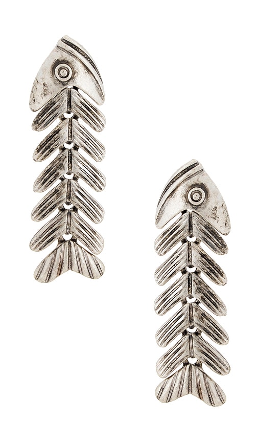 Lovers and Friends Isla Earrings in Metallic Silver.