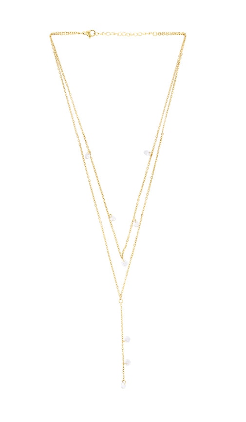 Lovers and Friends Delia Necklace in Metallic Gold.