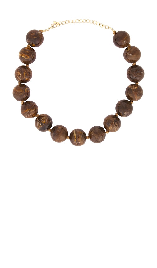 Lovers and Friends Kaia Beaded Necklace in Brown.