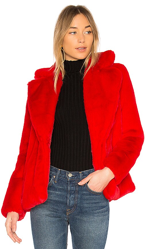 view 2 of 5 Valentine Faux Fur Coat in Red