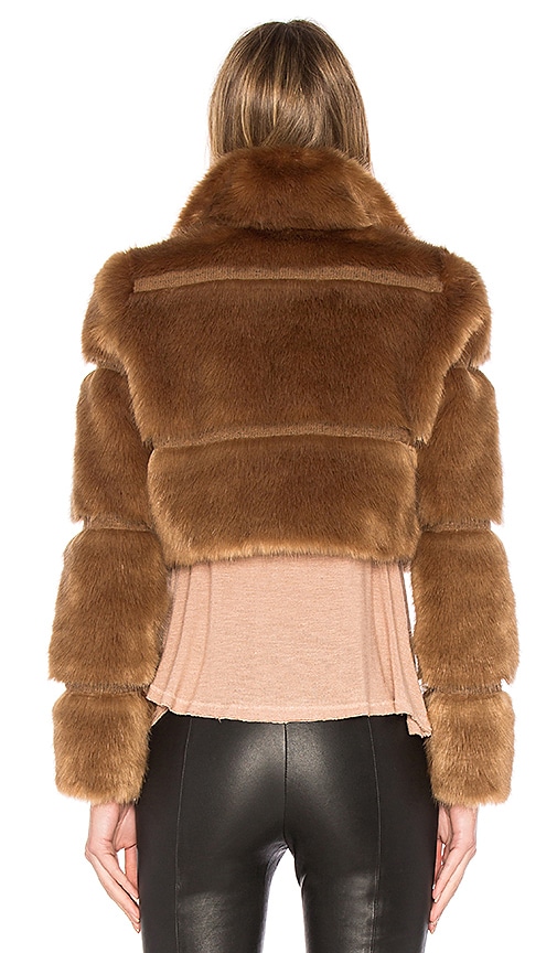 view 3 of 4 Parker Faux Fur Coat in Bourbon