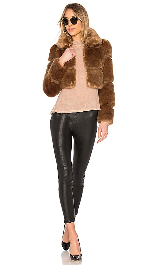 view 4 of 4 Parker Faux Fur Coat in Bourbon