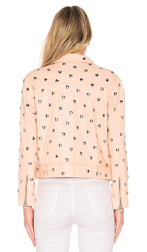 view 3 of 5 Studded Hearts Moto in Blush Pink
