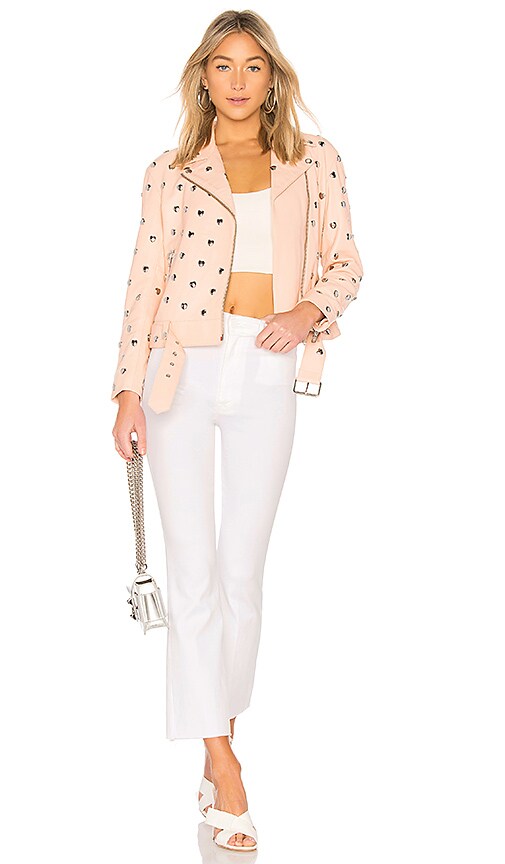 view 4 of 5 Studded Hearts Moto in Blush Pink