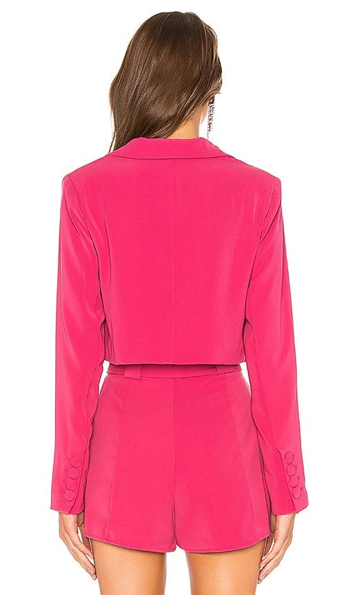 view 3 of 4 City Cropped Blazer in Magenta Pink