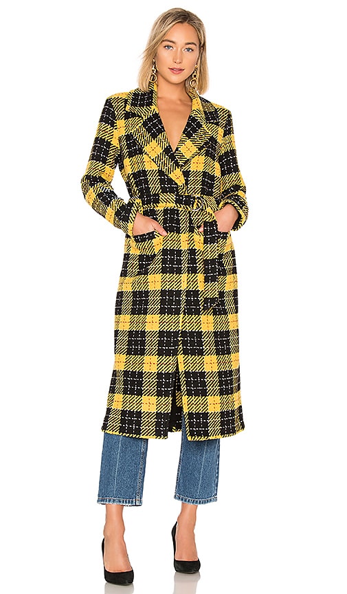 view 2 of 4 Sabra Coat in Yellow Check