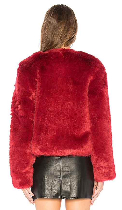 view 3 of 4 NYC Faux Fur Jacket in Cabernet
