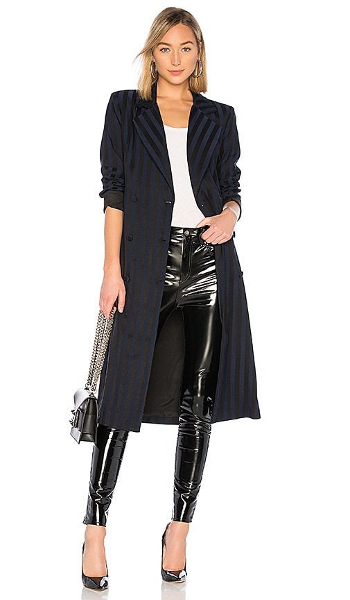 view 1 of 4 Tove Wrap Coat in Navy & Black